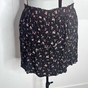 Forever 21 Black Floral Mini Skirt